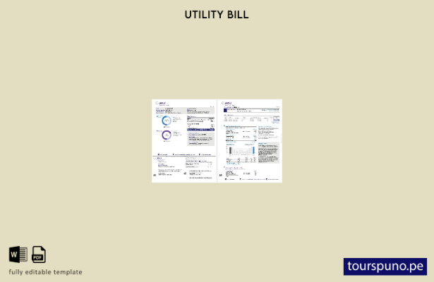 listo para imprimir la factura de servicios públicos de electricidad y gas PEC 1
